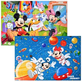 Kids Puzzles,2 Packs 60 Piece Puzzles for Kids Ages 4-8,Outdoor/Travel Puzzle with Small Box and Independent Storage Bag,L16.2 x W‌10.6 Inch