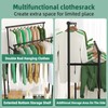 Ekisemio Double Rod Clothes Rack with Wheels Load 400 LBS,