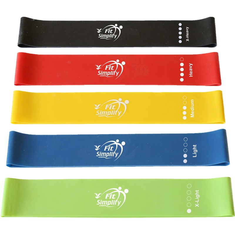 Fit Simplify Resistance Loop Exercise Bands with Instruction Guide and