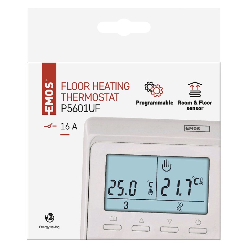 EMOS Digital Room Thermostat for Underfloor Heating, Programmable Clocks with