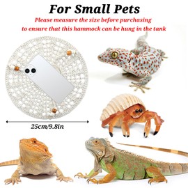 JWShang Bearded Dragon Lizard Hammock, Reptile Swing Hanging Hammock, Bearded Dragon Tank Accessories Climbing Toy, Small Pet Habitat Platform for Rat, Snake, Leopard Gecko, Bird, Hamster