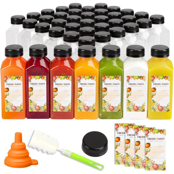 TOMNK TOMNK 45pcs Juice Bottles, 12oz Reusable Juice Bottles with