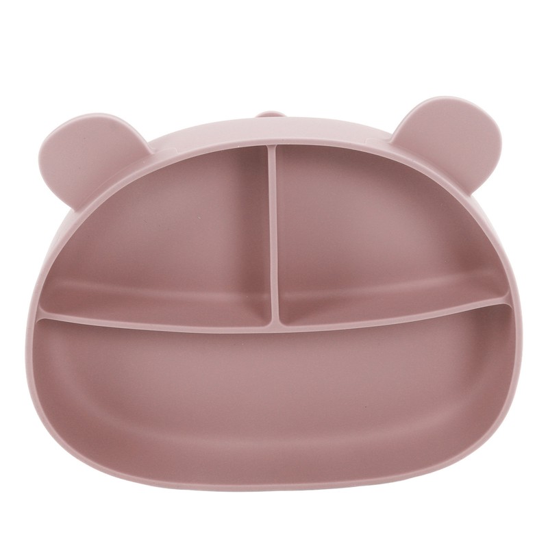 5pcs Baby Feeding Kit Food Grade Silicone Bear Design Plate