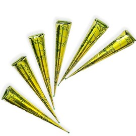 Natural Henna Cones for Hair Coloring, 6 Pack, Ready to Use Paste, Reddish Brown