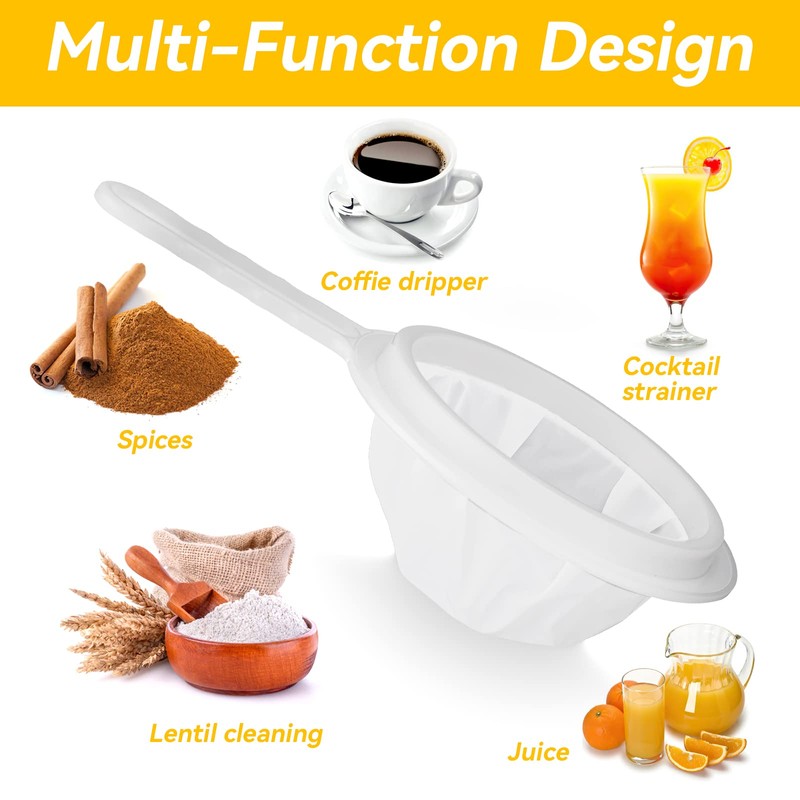 Fine Strainer, Hair Strainer Kitchen, 400/200/100 Mesh Kitchen Strainer, Plastic,