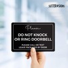 Please Do Not Knock or Ring Doorbell Sign, Durable ABS