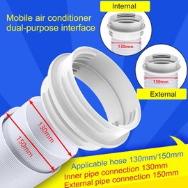 Air Conditioning Exhaust Hose Adapter, 130 mm Indoor/150 mm Outside, Air Conditioning Exhaust Hose Adapter, Air Conditioning Exhaust Hose Connection, Air Conditioning Hose Coupling
