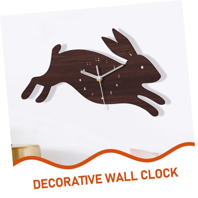 STOBAZA Boho Style Rabbit Wall Clock Mute Wall Clock Decor