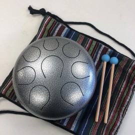 WuYou 10" Steel Tongue Drums Metal Silver color sound healing C4~C5 note