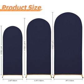 6.6FT Wedding Arch Covers Arch Backdrop Cover Arch Stand Covers Set Arch Cover Spandex Fabric Stretchy Backdrop for Wedding Birthday Party Decoration Baby Shower (Dark Blue)
