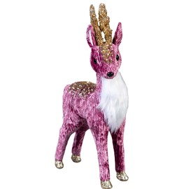 SHATCHI Burgundy Figures Santa Tree Unicorn Christmas Tabletop Centrepiece Showpieces Home Art & Craft Xmas Party Window Décor, 35cm Reindeer