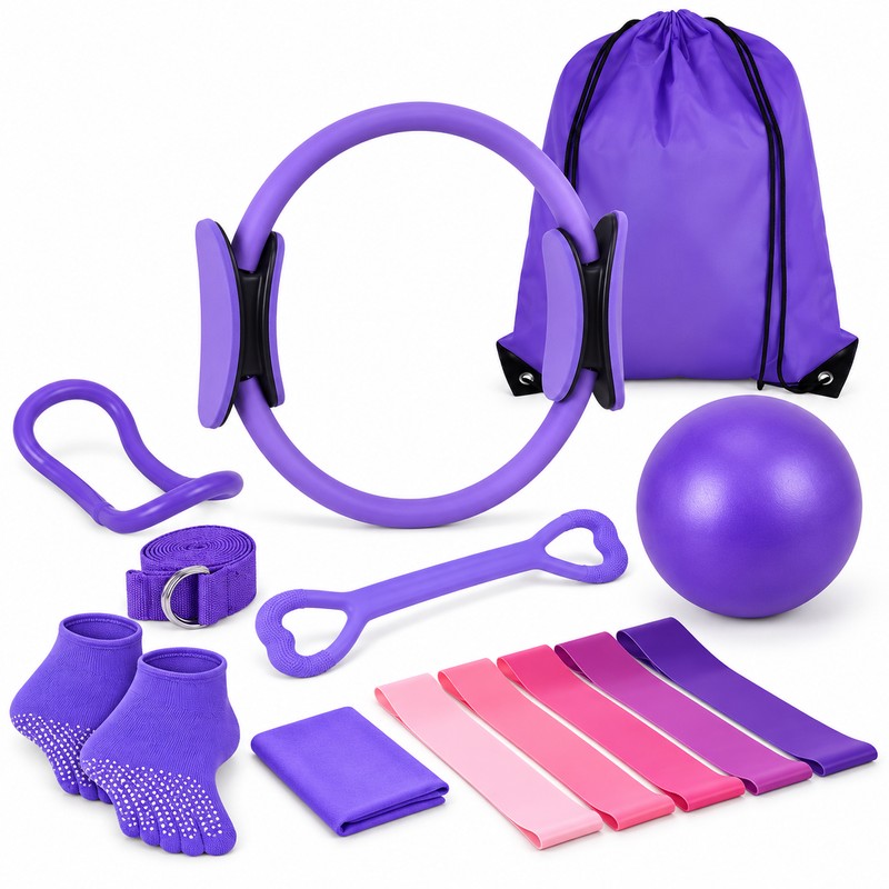 13-Piece Pilates Exercise Kit for Home Workouts – Portable Ball