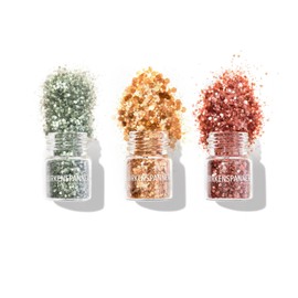 Birkenspanner Organic Glitter, Biodegradable, Plastic-Free, Easy to Apply, Long Shine, Made in Germany, 3 x 2 g, Classics, Forbidden Fruit