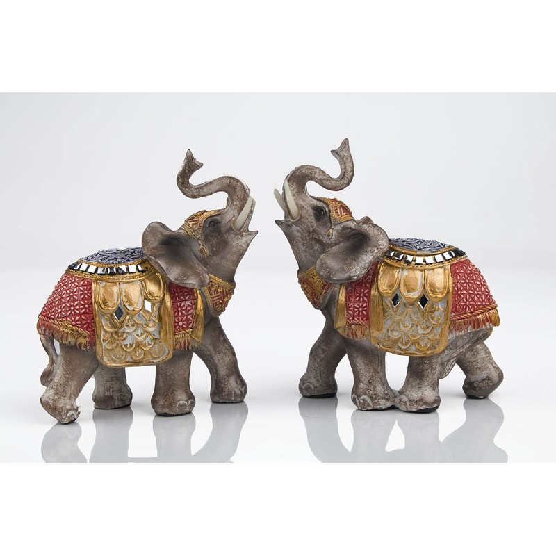 Wisifayardin Wealth Lucky Elephant Figurine with Trunk Up Elephant Statue