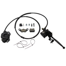ATV Hydraulic Brake Assembly Master Cylinder Caliper Pads for 50cc 70cc 90cc 110cc 125cc 150cc 200cc 250cc Go Kart Quad Dirt Bike Buggy (BLACK-1)
