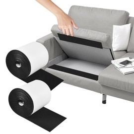 Heavy Duty Hook and Loop Tape Self Adhesive Strip Roll Couch Cushion Non Slip Pad Rug Gripper to Prevent Patio Cushions, Carpets, Mattresses Sliding (4 Inch x 9.8 Feet)