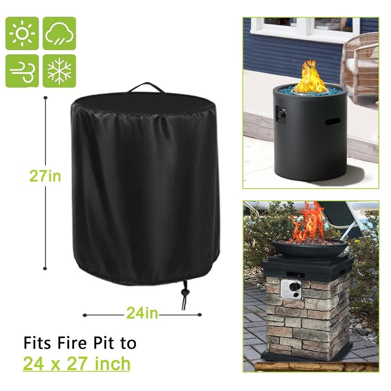Rilime Fire Pit Cover Propane Fire bowl Column for Ninja