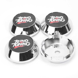 RTRHINOTUNING 4 PCS 65mm/2.56 Inch Wheel Center Caps, OD: 2.56"(65 mm) ID: 2.36"(60 mm) (Chrome Silver)