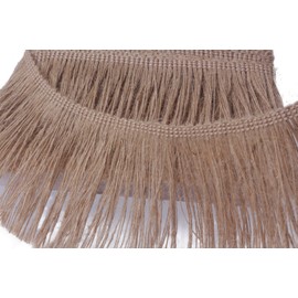 Burlap Fringe Trim Tassel Jute Lace 4 Inch Width 5 Yards Long for Clothes Accessories Latin Wedding Dress and DIY Lamp Shade Decoration (4 inch)