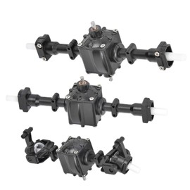 Demeras RC Transmission Front Axle, Drive Shaft Axle 1/16 Transmission Differential Axle Rock Crawler Parts for WPL RC Car Upgraded (Gear Rear Axle)