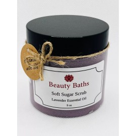 Beauty Baths Lavender Soft Sugar Scrub Exfoliating Body Scrub holiday gift for her bath scrub