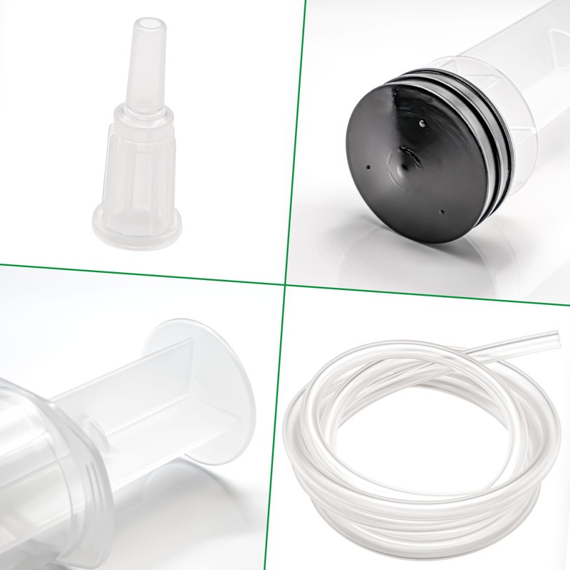 Syringe 150ml with 1m Hose, Catheter Attachment and Luer Adapter.