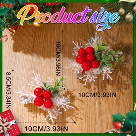 Zoestar Light Up Christmas Hair Clips Red Berry LED Headpiece Snowflake Hair Barrattes Green Leaf Xmas Hair Accessories for Women(Pack of 2)