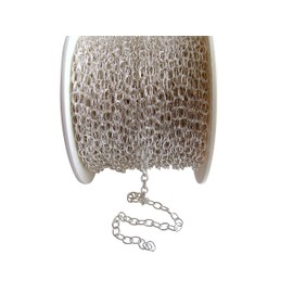 925 Sterling Silver Jewelry Making Cable Trace Anchor Chain by Foot for DIY Jewelry Made in Italy (Cable Trace 2.6mm, 10ft)