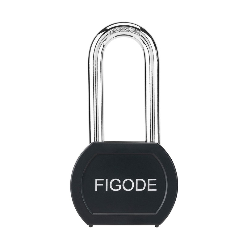 FIGODE® Black Covered Solid Steel Padlock with Key, High Security