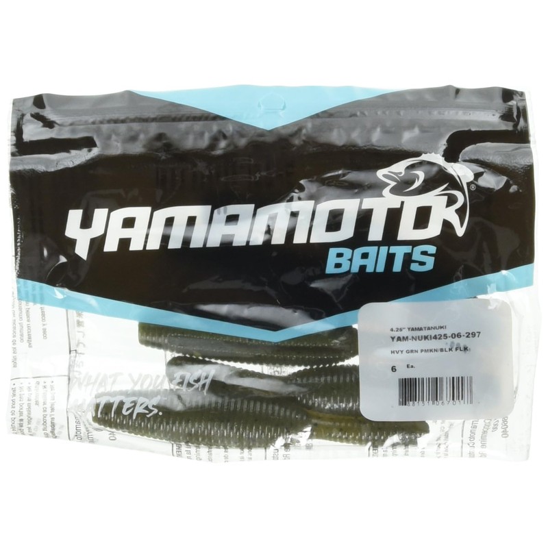 Gary YAMAMOTO BAITS 4.25" YAMATANUKI/Heavy Soft Plastic/Green Pumpkin W/Black Flake