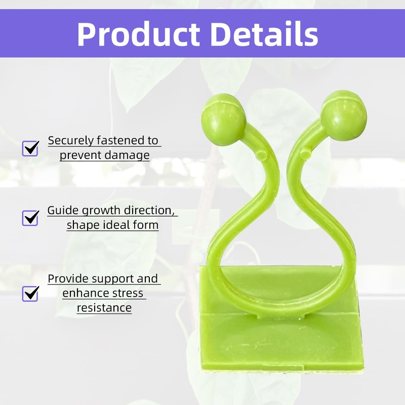 JVNZAM 12 Pcs Transparent Plant Stem Support, Reusable Invisible Plastic