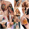 77 Sheets Temporary Tattoo, 17 Sheets Half Arm Flower Lion