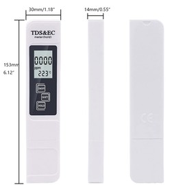 Bestgle Water Quality Tester, TDS EC Digital Meter with Range 0-9990, Multifunctional, 3 in 1 Instrument, TDS/EC Water Tester for Drinking Water for Swimming Pools, Aquariums
