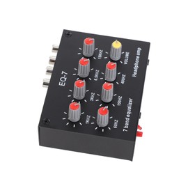 7 Band Digital Equalizer 12dB High Bass Adjustment Dual Channel Sound Aluminum Alloy