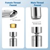 Hibbent Metal Faucet Aerator, 360-Degree Swivel Metal Kitchen Sink Aerator,