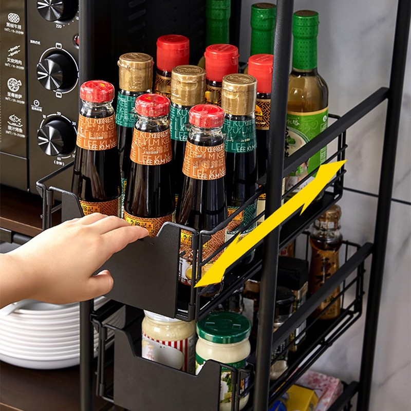 ILWorkTLs 4-Tier Free Standing Kitchen Bakers Rack,Kitchen Cart with 4