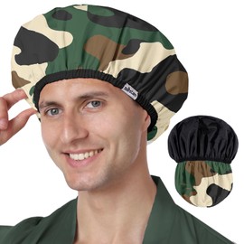 Years calm Shower Cap for Men, Waterproof Reusable Hair Cap with Dual-Layer Design, Reversible Double-Sided Use, Stretchable Elastic Band, Comfortable Fit for Shower, Gym, Hair Care & Travel