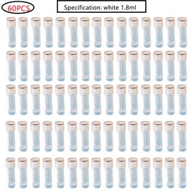 HUAZIZ 60Pcs/Pack 1.8ml Plastic Cryo Tube Clear Sample Storage Container Vials Laboratory Freezing Tubes Test Tube Sample with Cap