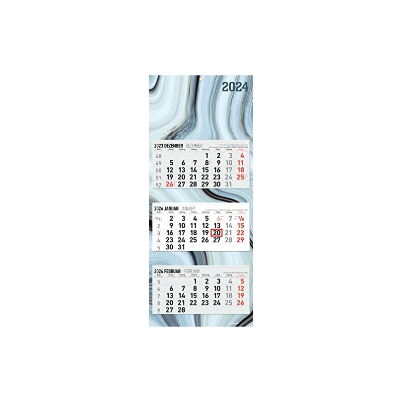 3-Month Calendar Design 2024 - Office Calendar 33 x 20