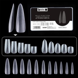 Beautilux Tips for Gel Nails, Pack of 300 with Guide Lines, Full Cover Nail Tips, 12 Sizes, Artificial for Nail Tips and Dual Nail Forms (FJP300-AL)