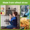 Teivio 32-Piece Kitchen Plastic Wheat Straw Dinnerware Set, Service for