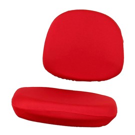 Removable Office Computer Chair Covers Protector Swivel Rotate Office Seat Slipcover (Back Cover and Seat Cover) - Red