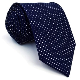 shlax&wing Men's Dots Blue Navy Mens Neckties Ties Silk Extra Long Size