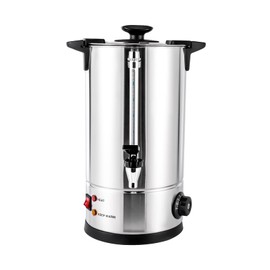 Stainless Steel Coffee Urn Hot Beverage Dispenser Adjustable Temperature (86-230°F) Coffee Percolator with Double-layer Barrel Wall for Tea, Hot Chocolate, Coffee (Silver, 12L)