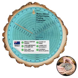 CLPA Clearly Printed 250mm Circle Center Finder Tool, Protractor, and Circle Maker Tool and Compass for Woodworking and Wood Turning. Find The Center of Timber or Dowel with Our Center Finder Ruler.