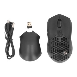 Wireless Mouse 2.4G Or BT5.1 Adjustable DPI Hollowed Out RGB Backlit Plug and Play Gaming Mouse for Gaming Office Study Black