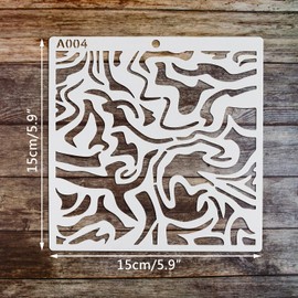 DREMISI 16Pcs Stencils for Painting Reusable Stencils Wall Stencil DIY Craft Template Spray Paint Stencils Marble Crackle Tile Texture Paint Art Stencils for Canvas Wood Floor Home Decor, 6 x 6 Inch