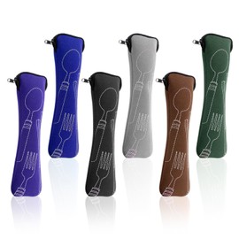 NXPWRC 6-Piece Cutlery Bag, Fork and Spoon Storage Bag, Zipper Cutlery Bag, Portable Cutlery Bag, Dust-Proof Cutlery Bag, Suitable for Picnics and Camping