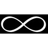LLI Infinity | Decal Vinyl Sticker | Cars Trucks Vans Walls Laptop | White |5.5 x 2 in | LLI903