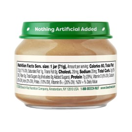 Beech-Nut Meat Baby Food Jars, Chicken & Chicken Broth Puree, 7g Protein, Sta...
